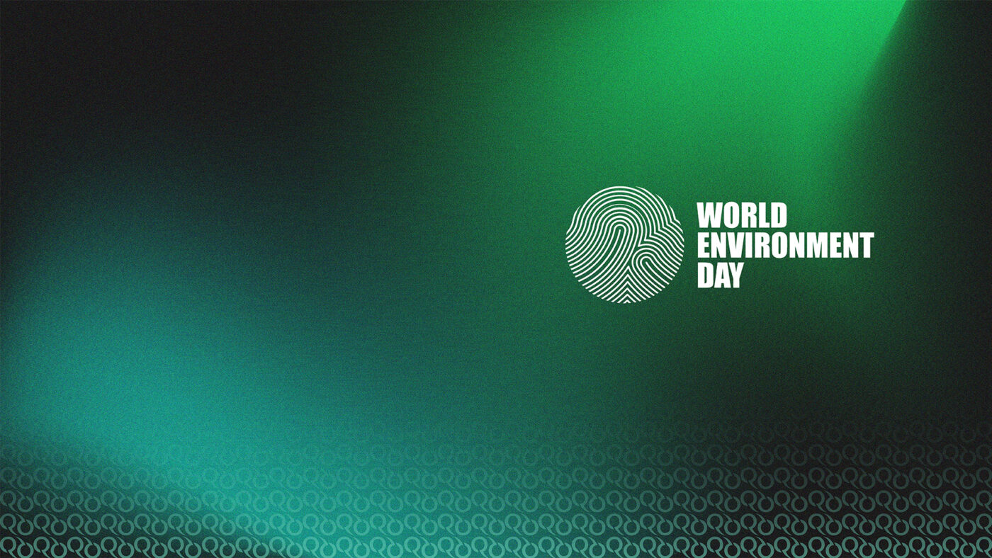 mix of green hues in background with World Environment Day logo