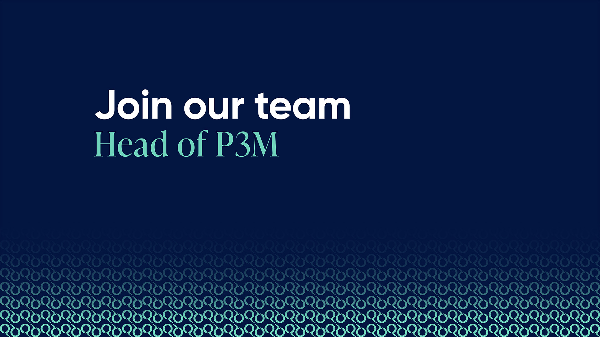 Join our team: Head of P3M